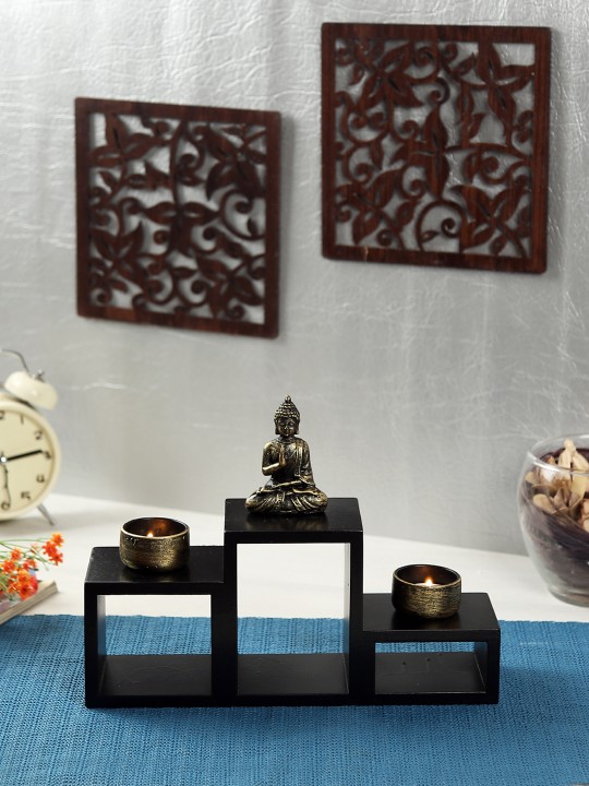 Black Buddha Table Candle Holder