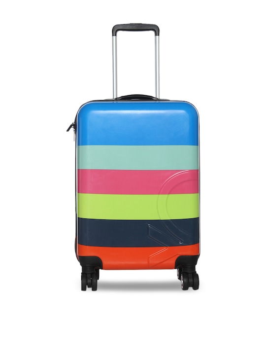 BENETTON KIDS Multicoloured Striped Cabin Trolley Suitcase