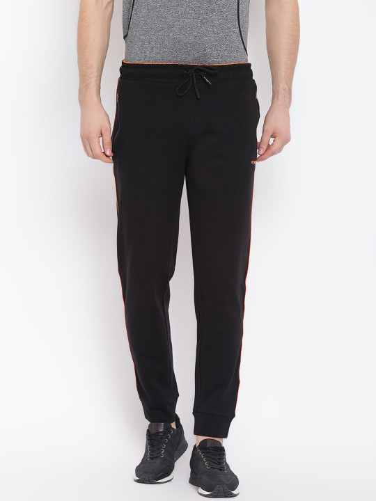 Men Black Solid Joggers L