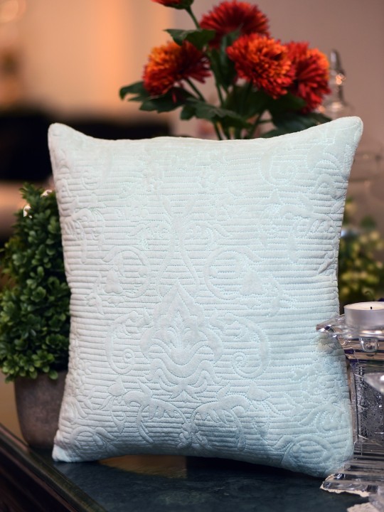 Blue Set of Single Floral Square Cushion Covers