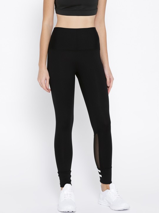 Women Black Solid Tights S