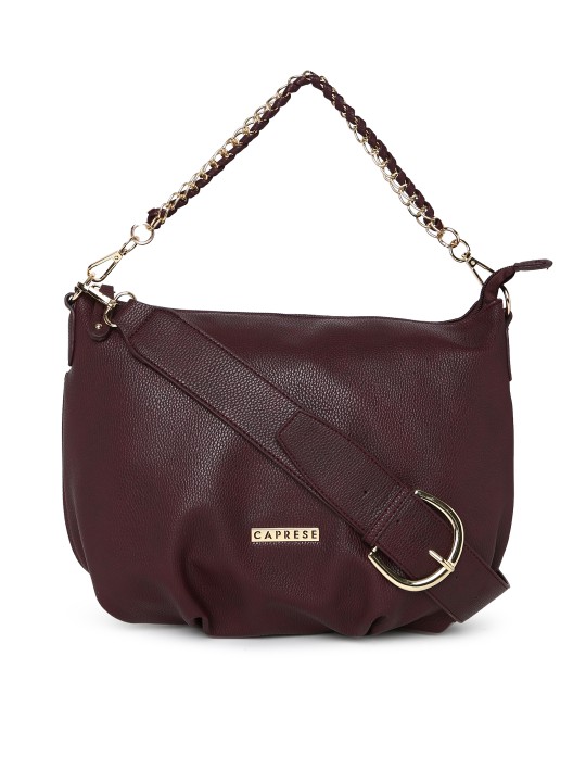 Caprese maroon solid hot sale handheld bag