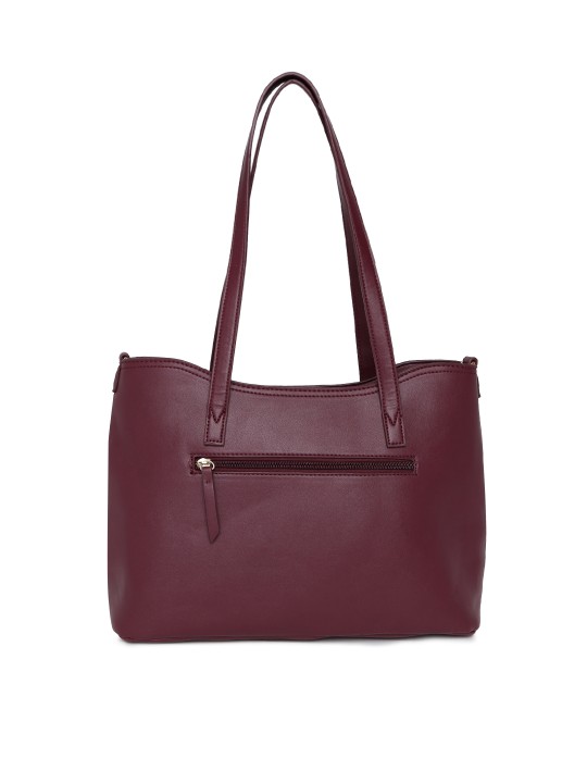 caprese burgundy solid shoulder bag