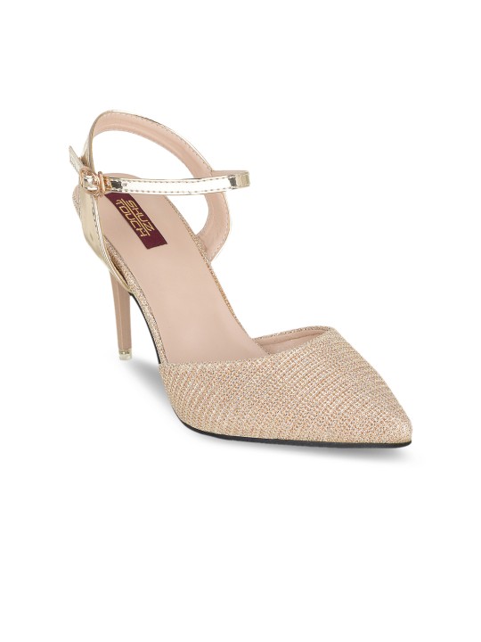 Women Gold-Toned Solid Pumps 35