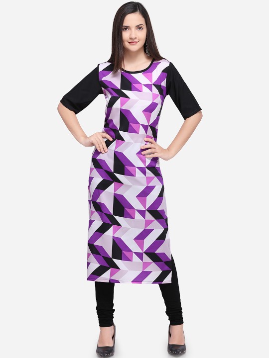 Women Multicoloured Printed Straight Kurta M