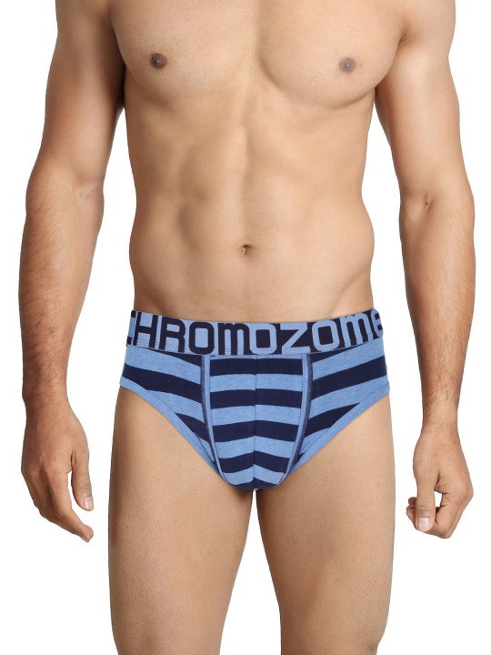 Men Blue Striped Briefs VB 3 S