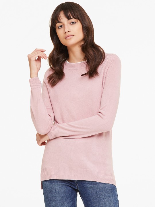 Women Pink Solid Pullover S