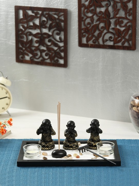 Black & Transparent Candle Holder Set