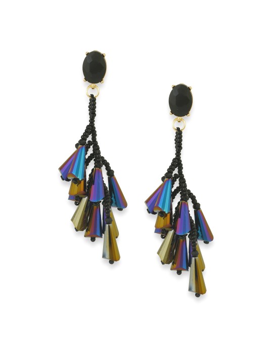 Black Contemporary Drop Earrings