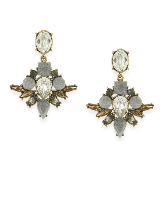 Grey Contemporary Drop Earrings