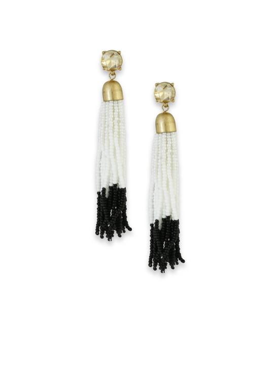 White & Black Contemporary Drop Earrings