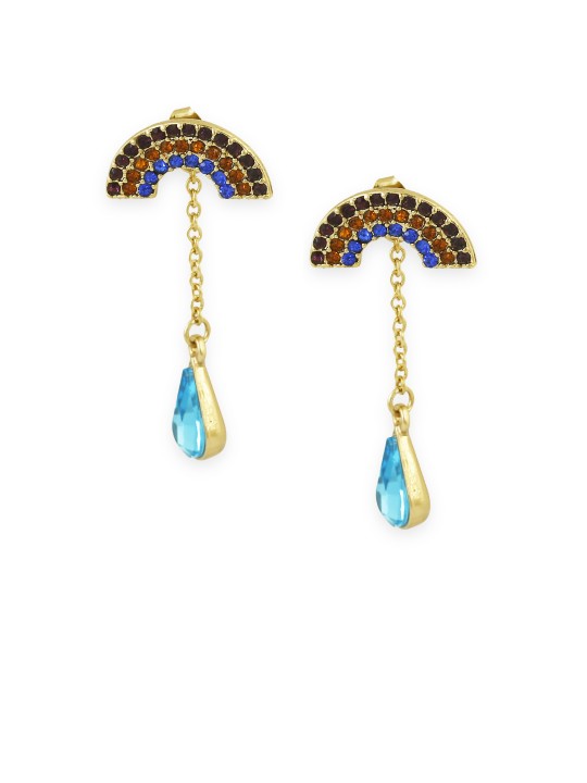 Multicoloured Teardrop Shaped Drop Earrings