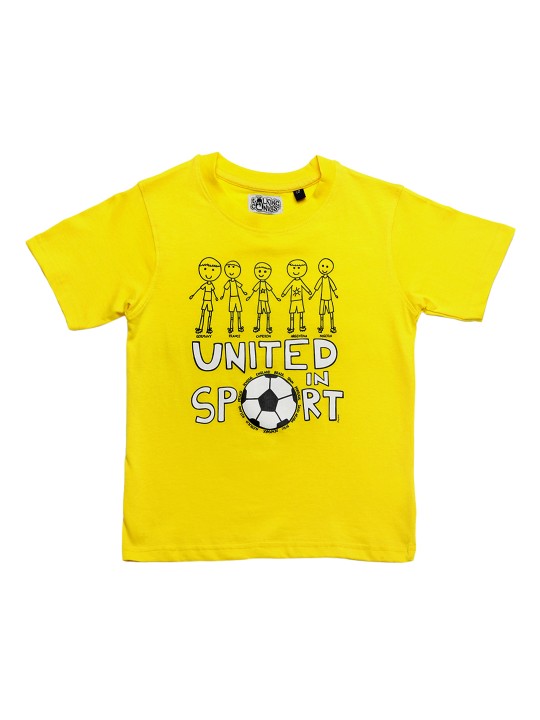 Kids Yellow Printed Round Neck T-shirt 2-3Y