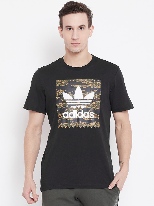 Men Black Camouflage Print Skateboarding Blackbird T-shirt L