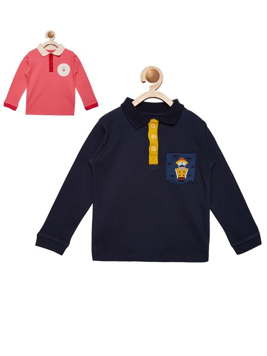 Berrytree Unisex Pack of 2 Blue & Pink T-shirts 1-2Y