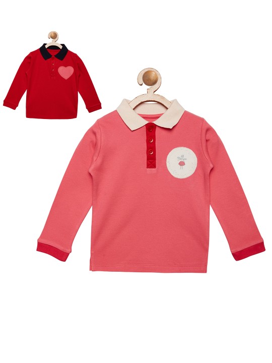Berrytree Unisex Pack of 2 Pink & Red T-shirts 1-2Y
