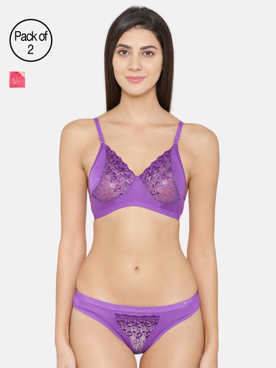 Abelino Women Pack of 2 Lingerie Sets 1500pinkpurple01 28B