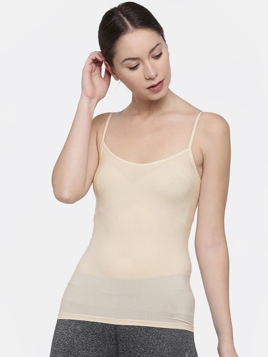 Beige Solid Cami Top S