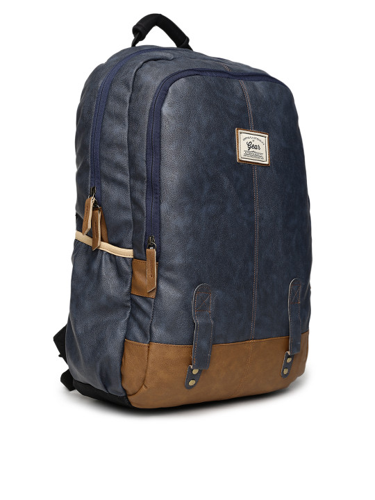 unisex navy blue solid backpack