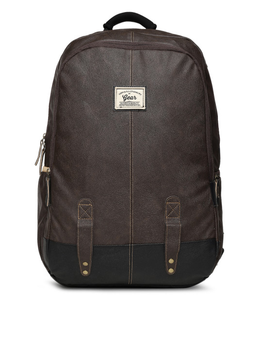 unisex brown solid backpack