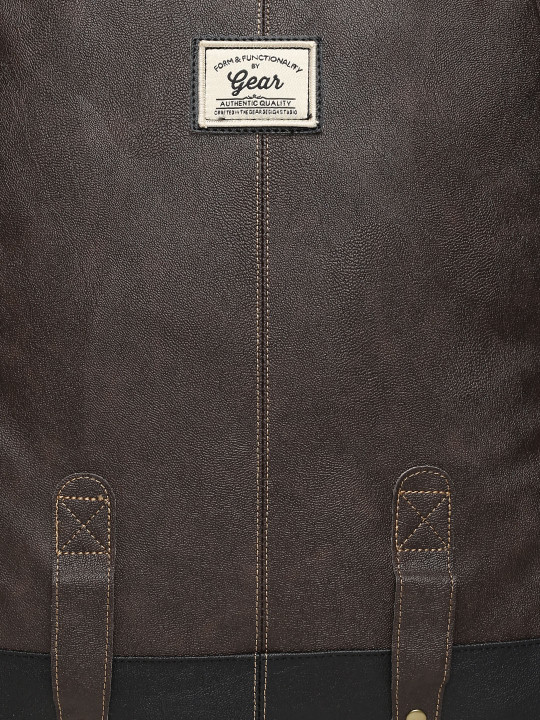 unisex brown solid backpack