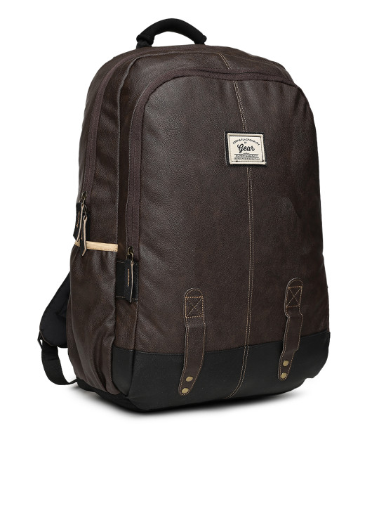 unisex brown solid backpack