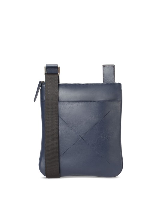 Men Blue Solid Messenger Bag