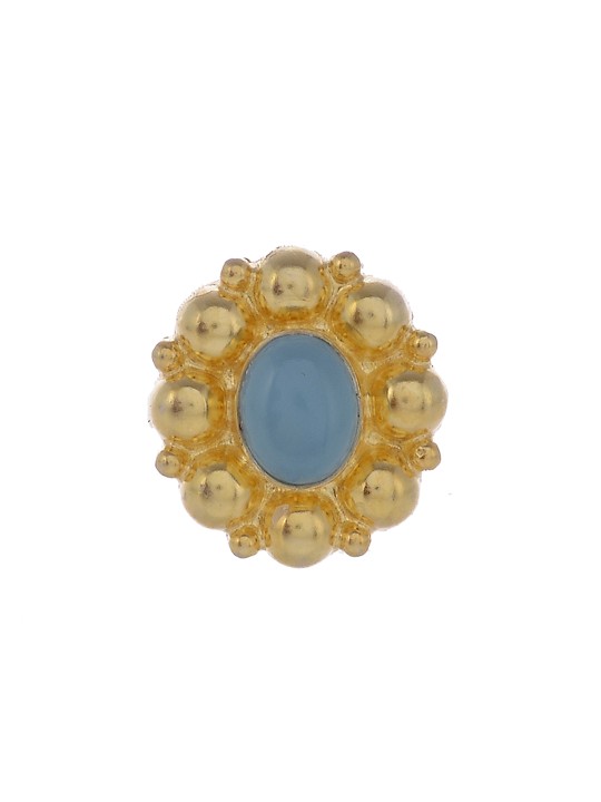 Women Gold-Toned & Blue Handcrafted 92.5 Sterling Silver Ring