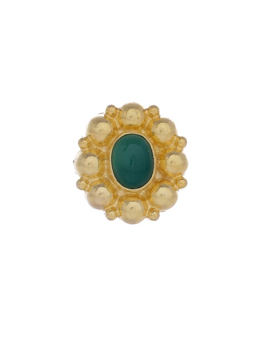 Women Gold-Plated Green Handcrafted Ring