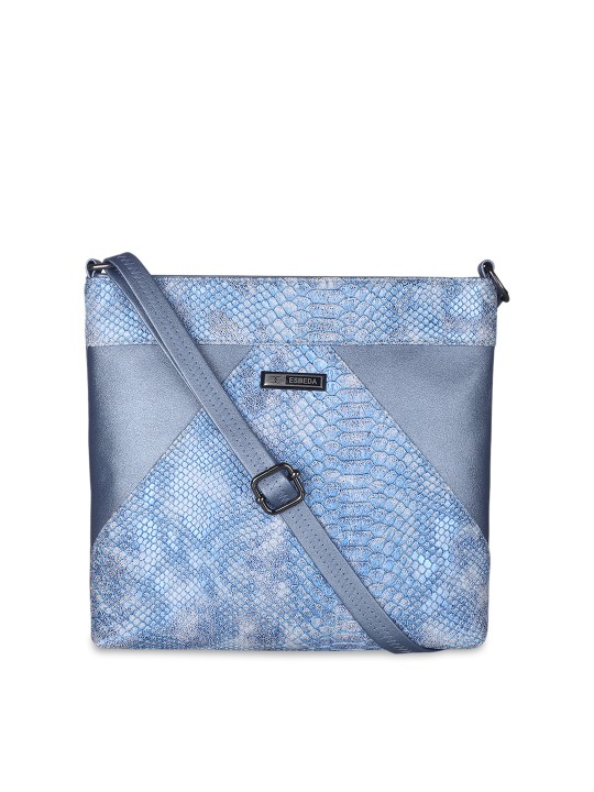 Blue Textured Sling Bag