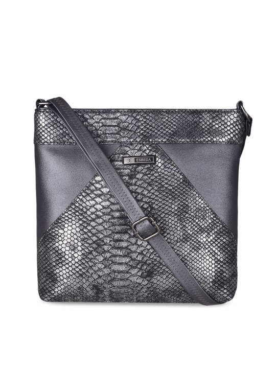 Black Textured Sling Bag