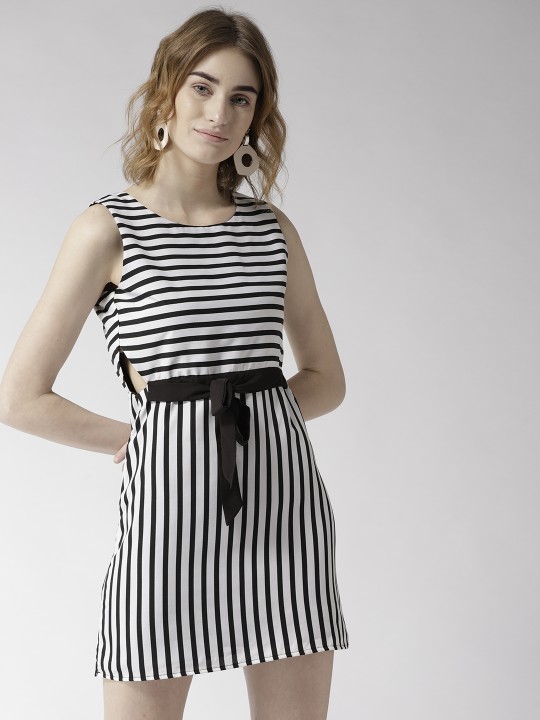 black and white sheath dress