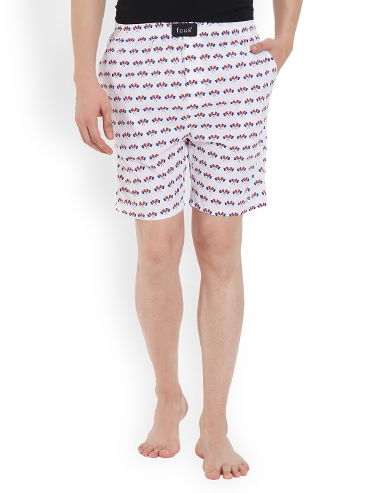 Men Off-White Solid Regular Fit Regular Shorts M5AAI 30
