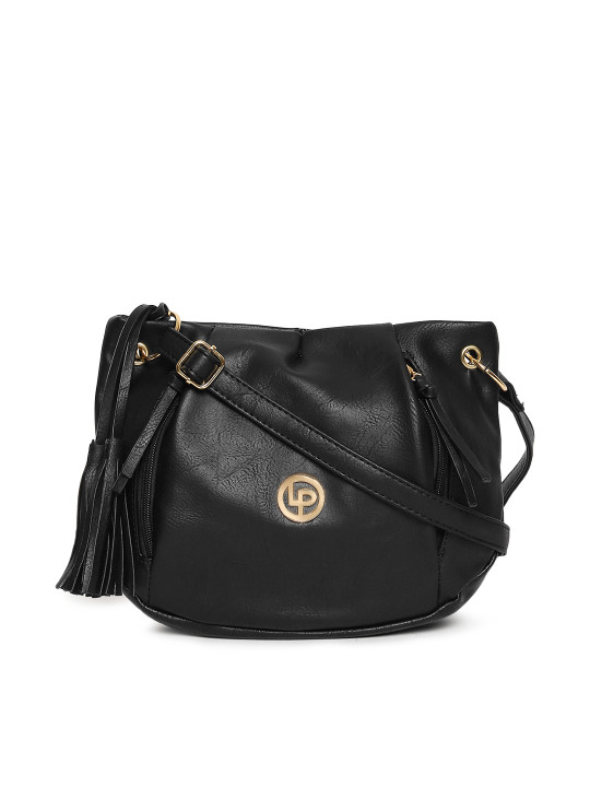 Lino Perros Black Solid Sling Bag