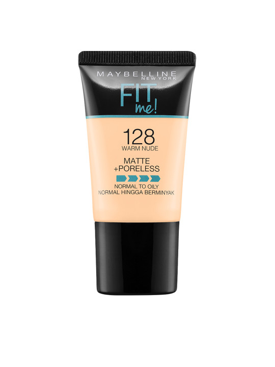Maybelline New York Fit Me Matte Poreless Liquid Foundation Tube - Warm Nude 128 18ml