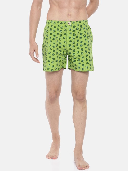 Men Green Printed Boxers UDBX103 S