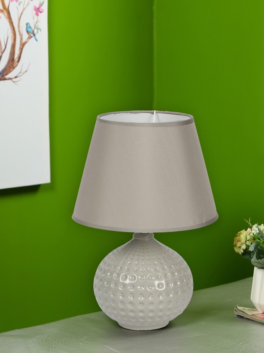 Grey Ceramic Table Lamp With Shade
