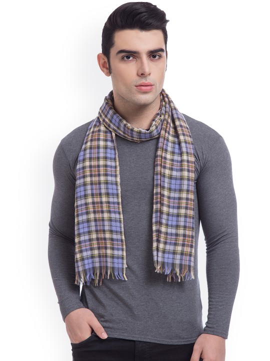 Men Multicoloured Checked Muffler