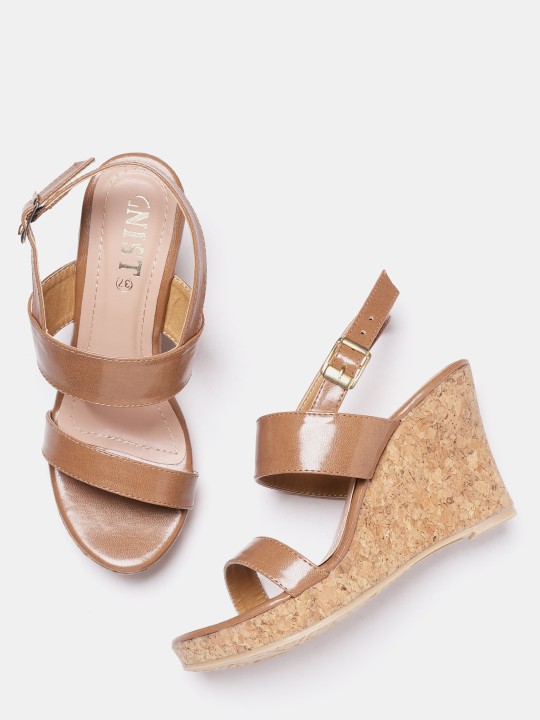 Women Brown Solid Heels 36