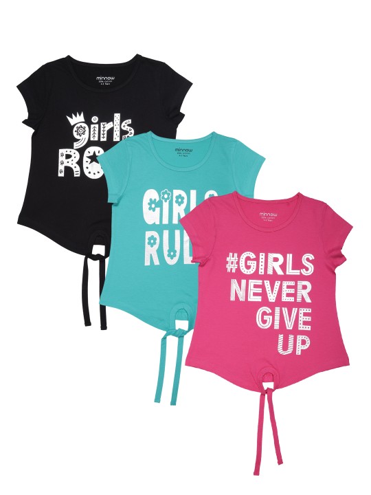 Girls Pack of 3 Printed Tops 2-3Y
