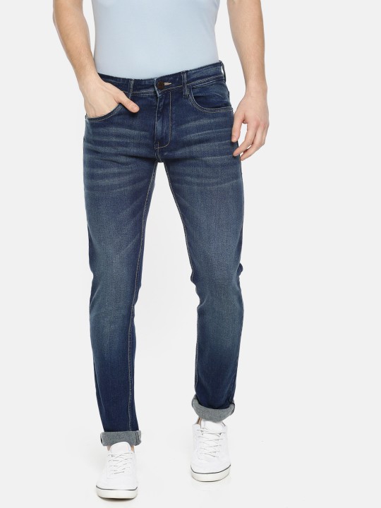 Men Blue Slim Fit Mid-Rise Clean Look Stretchable Jeans 30
