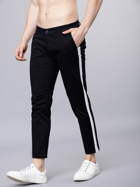 HIGHLANDER Men Black Slim Fit Solid Regular Trousers