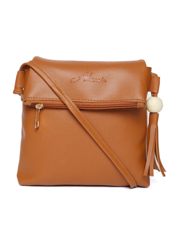 Brown Solid Sling Bag