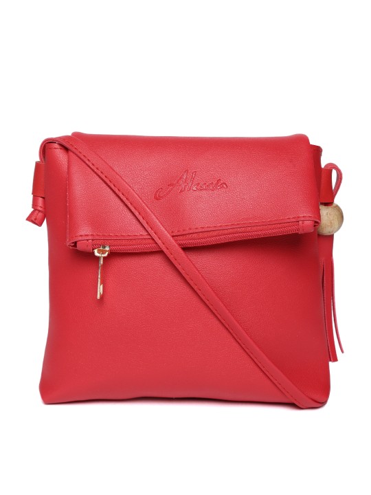 Red Solid Sling Bag