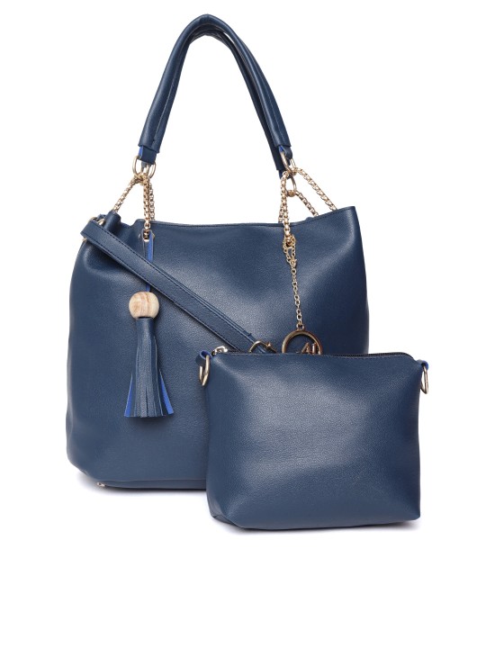 Navy Blue Solid Shoulder Bag