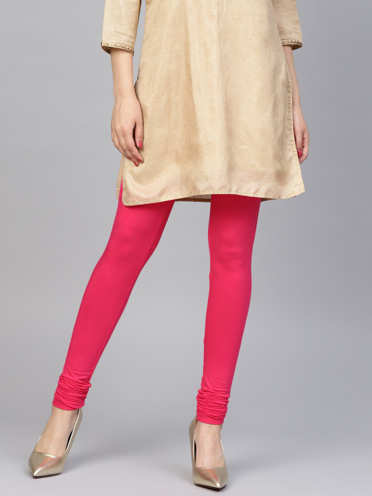 Wishful by Women Pink Solid Leggings