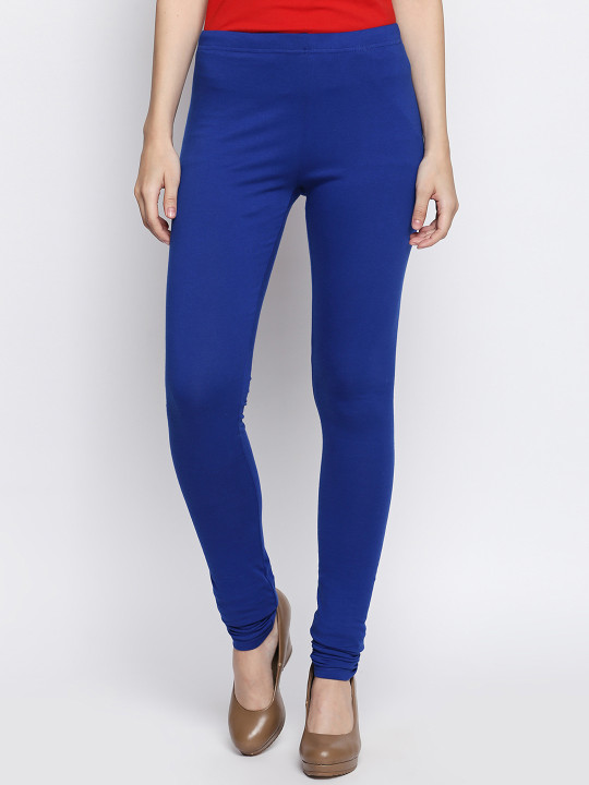 RANGMANCH BY PANTALOONS Women Blue Solid Slim Fit Leggings