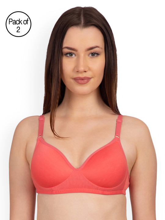 KOMLI Komli Pack of 2 Non-Wired Lightly Padded T-shirt Bras K9511-2PC-CRL