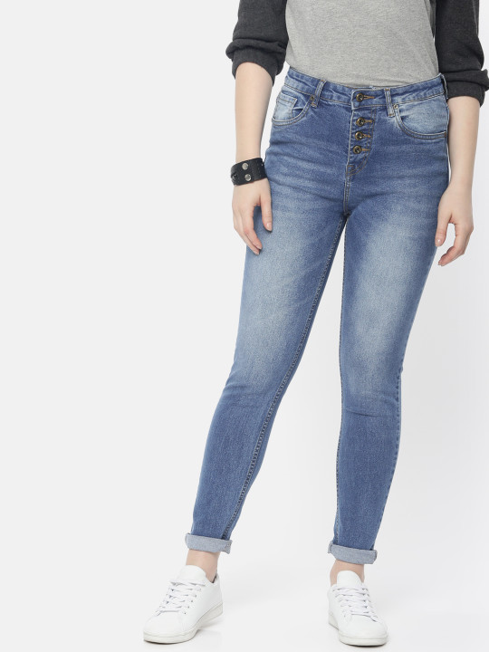 Roadster Women Blue High-Rise Skinny Stretchable Jeans