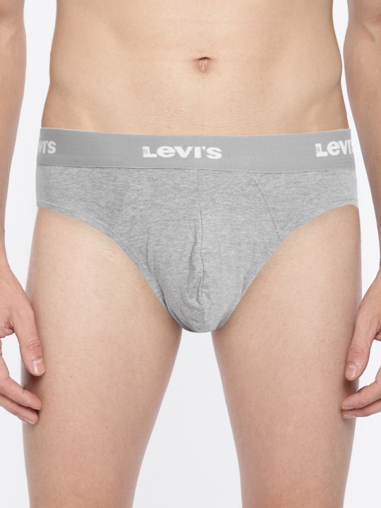 Levis Men Grey Melange Solid Briefs BF-100CA-1PK-STYLE-009-37